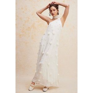 New Free People Blossom Bliss Maxi Dress white floral Size 8